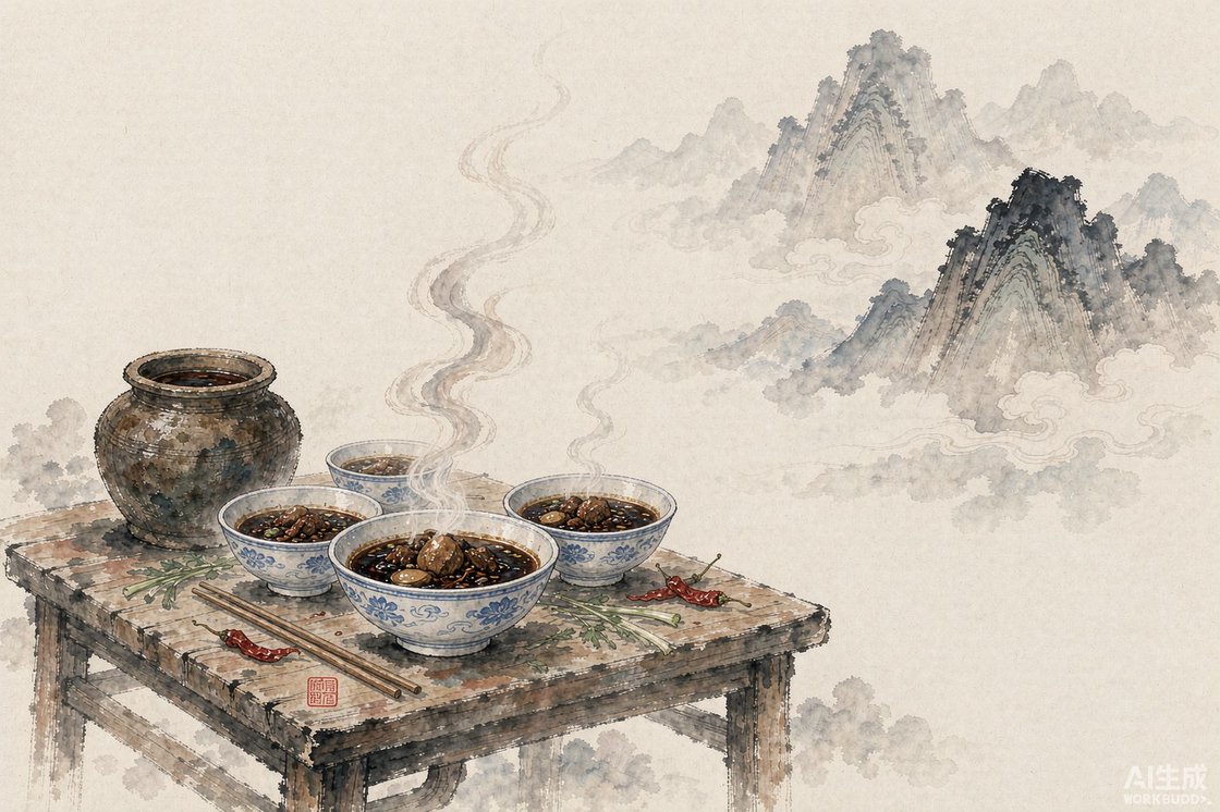 水墨风中国饮食插画